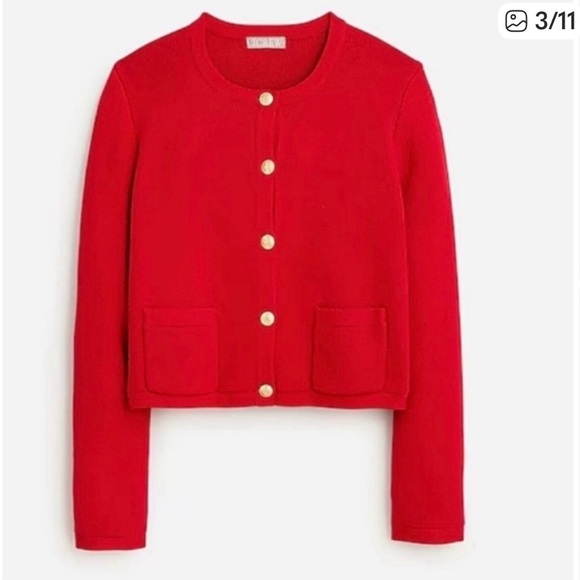 J. Crew Red Cotton Sweater - Picture 3 of 4